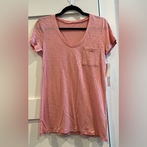 NWT Caslon Scoop Neck Short Sleeve Pocket Tee in Pink Bride